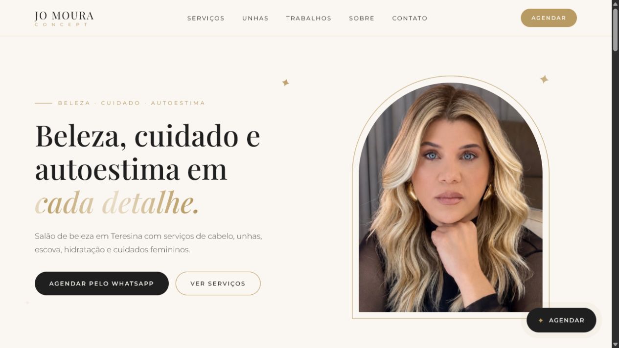 Landing page do projeto Jo Moura Concept